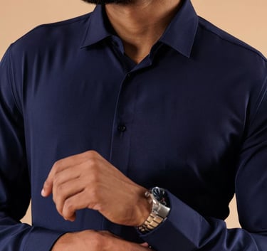 Camisa Social Slim Fit Luxo azul