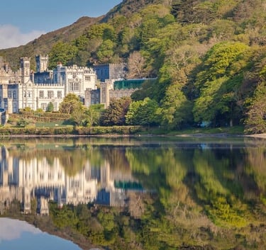a castle like building with a castle in the background