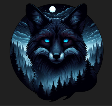 a wolf in the night with a full moon in the background