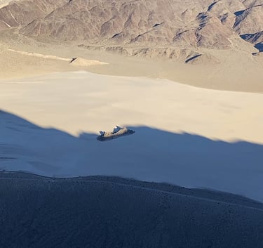 Sunset at the Racetrack Playa and Grandstand from Ubehebe Peak, Death Valley National Park, California