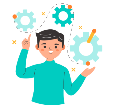 un sales manager qui présente des outils commerciaux