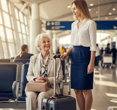 Acompanhante de senhoras idosas a viagens e passeios