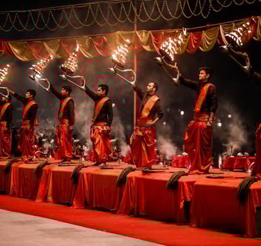 Morning Ganga aarti at Assi Ghat
