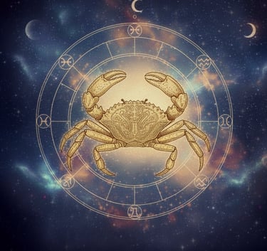 a crab crab crab with a clock on it