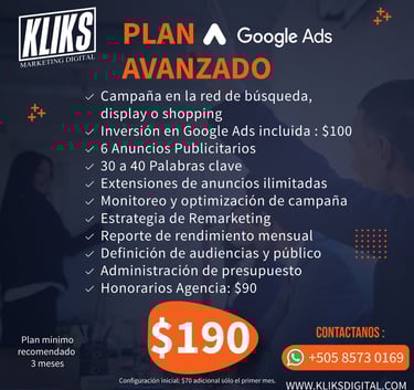 Planes Anuncios Avanzado Google