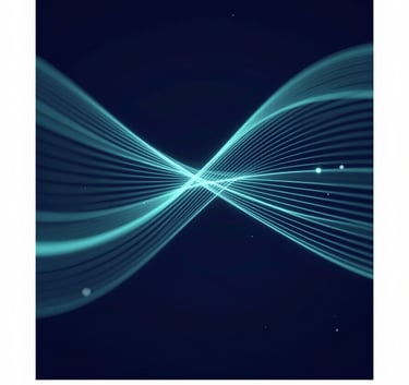 A sophisticated abstract graphic representing connectivity and data flow, with elegant glowing lines in #A7BCCD against a deep #0A192F background. The style is sleek, empowering, and high-tech.