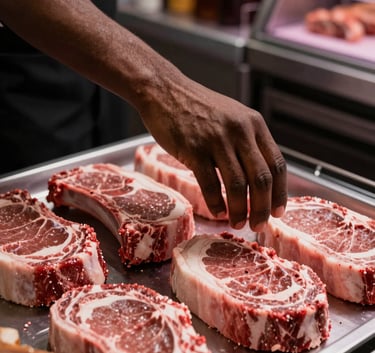 A cozy family-run Surinamese barbecue restaurant interior with warm lighting and traditional decor.