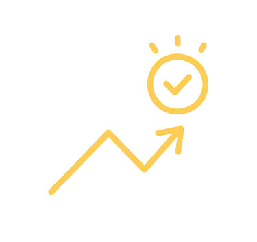 Graphique montrant la croissance et la réussite