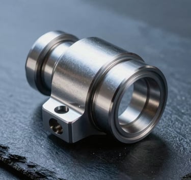 A sleek, highly polished metallic spare part resting on a dark slate blue industrial surface, softly lit to highlight its flawless, precision-engineered edges, representing robust reliability.