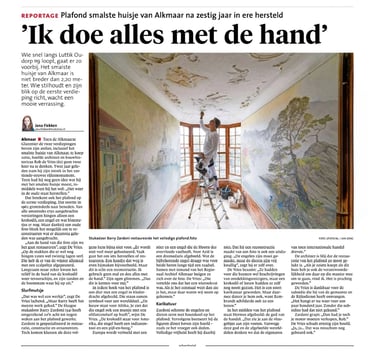 Het smalste huisje reconstructie stucplafond in Alkmaar.