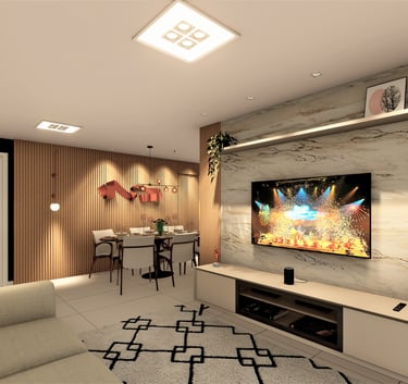 Projeto de Interiores de apartamento padrão em São Paulo