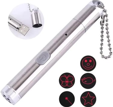 DICOGA Puntero LED para Gatos recargable USB, color plateado