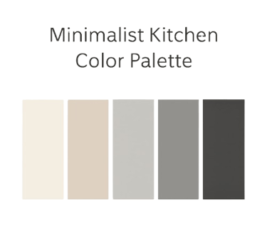 Minimalist Kitchen Color Palette with White, Beige, and Soft Gray Tones