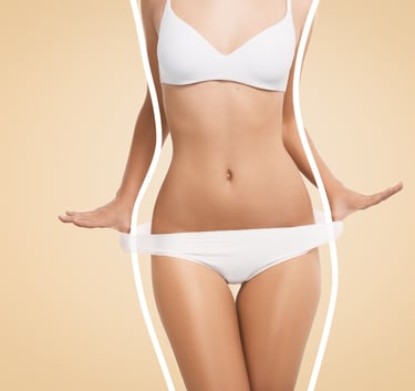a woman with a tape measure tape around her smaller waist