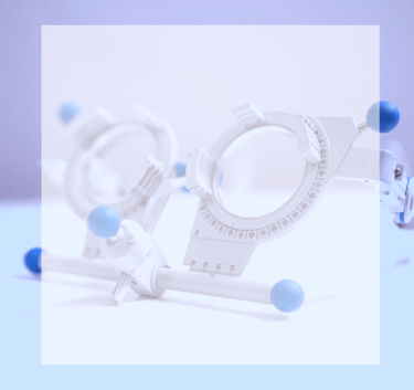 Myopia - a pair of Optometrist testing glasses on a table