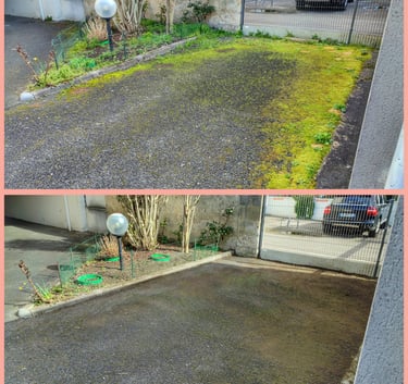 Parking nettoyé et démoussé