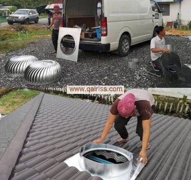 Pemasangan Turbine Ventilator di rumah customer