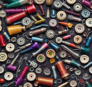 Spools of vibrant thread lined up in a row, showcasing rich hues.