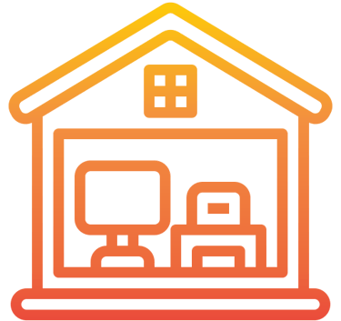 logo d'une maison avec la vision sur l'intérieur