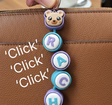 a fidget sensory clicker keychain