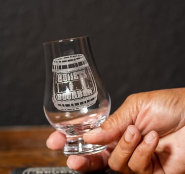 Glencairn glass being held by a hand