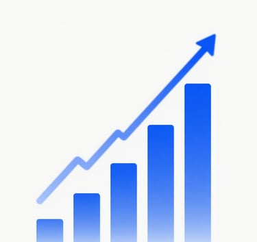 A minimalist, abstract composition featuring geometric shapes and lines suggesting growth and financial charts. The colors are strictly professional, utilizing #3C6B94 and #8DAACB on a clean #F5F8FA background to evoke financial intelligence.