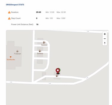 Photo showing that a driver didn't complete inspection and what a bad inspection is