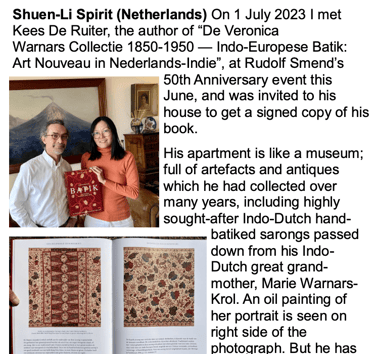 Article in batik guild november 2023 magazine issue 111 about Kees De Ruiter's Batik Book