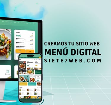 Creamos tu sitio web menú digital | siete7web.com