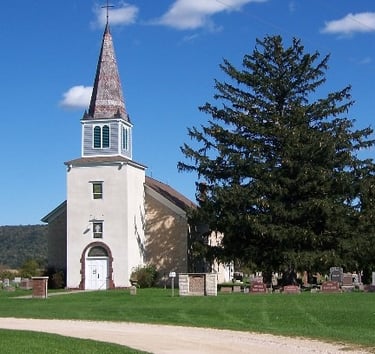 white church with steeple