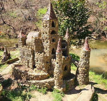 Calhoun, GA - Iconic buildings from times long ago at The Rock Gardens