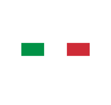 a green and white italy flag with the word italy