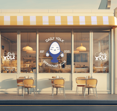 Design signalétique vitrine restaurant branding