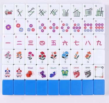mahjong tiles that are labeled with the dragon names