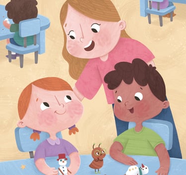 Children’s book illustrator style - pastel color family 