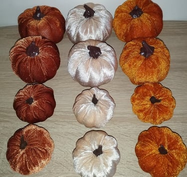 Set of 12 hand-painted artificial pumpkins for fall, Halloween, and Thanksgiving home décor