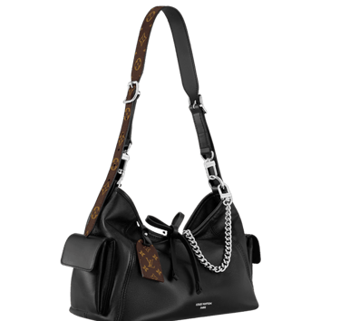 LOUIS VUITTON Carryall Cargo PM Lambskin Small Shoulder Bag Black