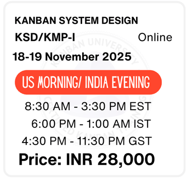Kanban System Design KSD KMP-I KMP Training Kanban University