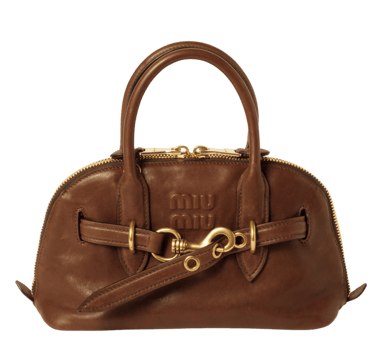 yellow app dhgate finds Miu Miu Aventure Nappa Leather Top-handle Bag In Braun