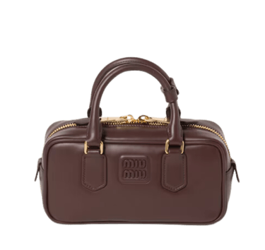 yellow app dhgate finds miu miu 22cm brown real leather bowling handbag