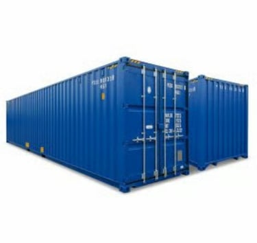 a blue container container with a white background