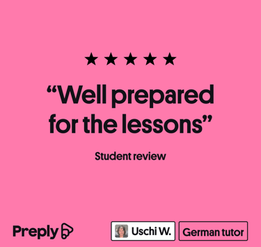 Five-star review highlighting structured, patient and supportive teaching.