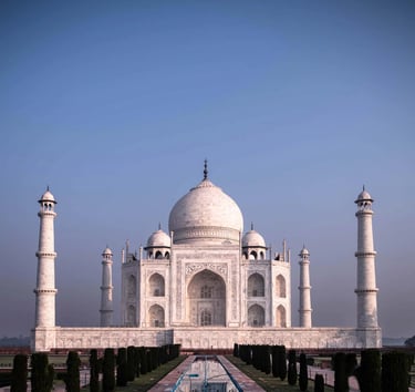 front view of the Taj Mahal