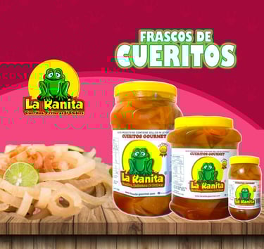 Frascos de cueritos La Ranita.