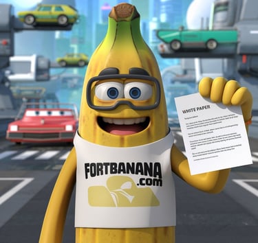 a banana banana bread character holding a sign