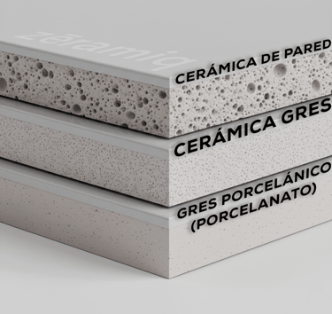 Comparativa de porosidad entre revestimientos: Ceramica de pared, Cerámica Gres y Porcelanato