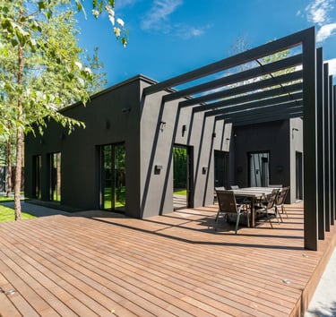 terrasse en bois et pergola