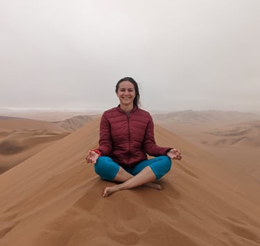 meditating in the Namib desert