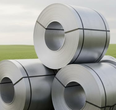 Close-up shot of aluminium coil surface texture demonstrating quality and finish.