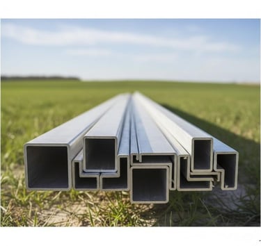 Close-up view of aluminium extrusion profiles showcasing texture and finishing quality